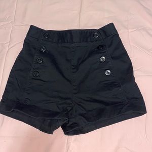 Talula black high rise shorts, size 2